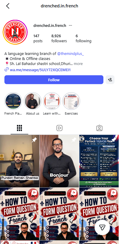 Instagram Page @drenched.in.french